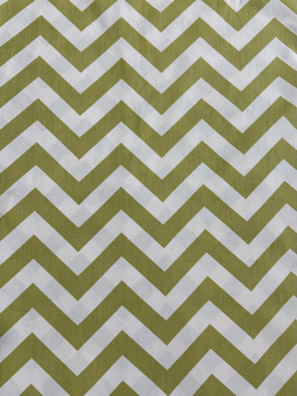 Green and White Chevron Fabric